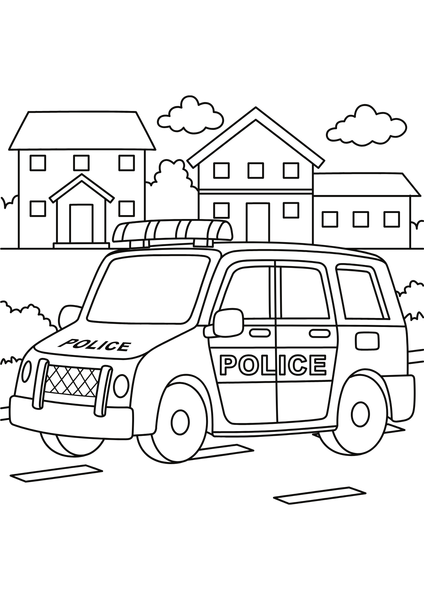 Big Police car Coloring Pages