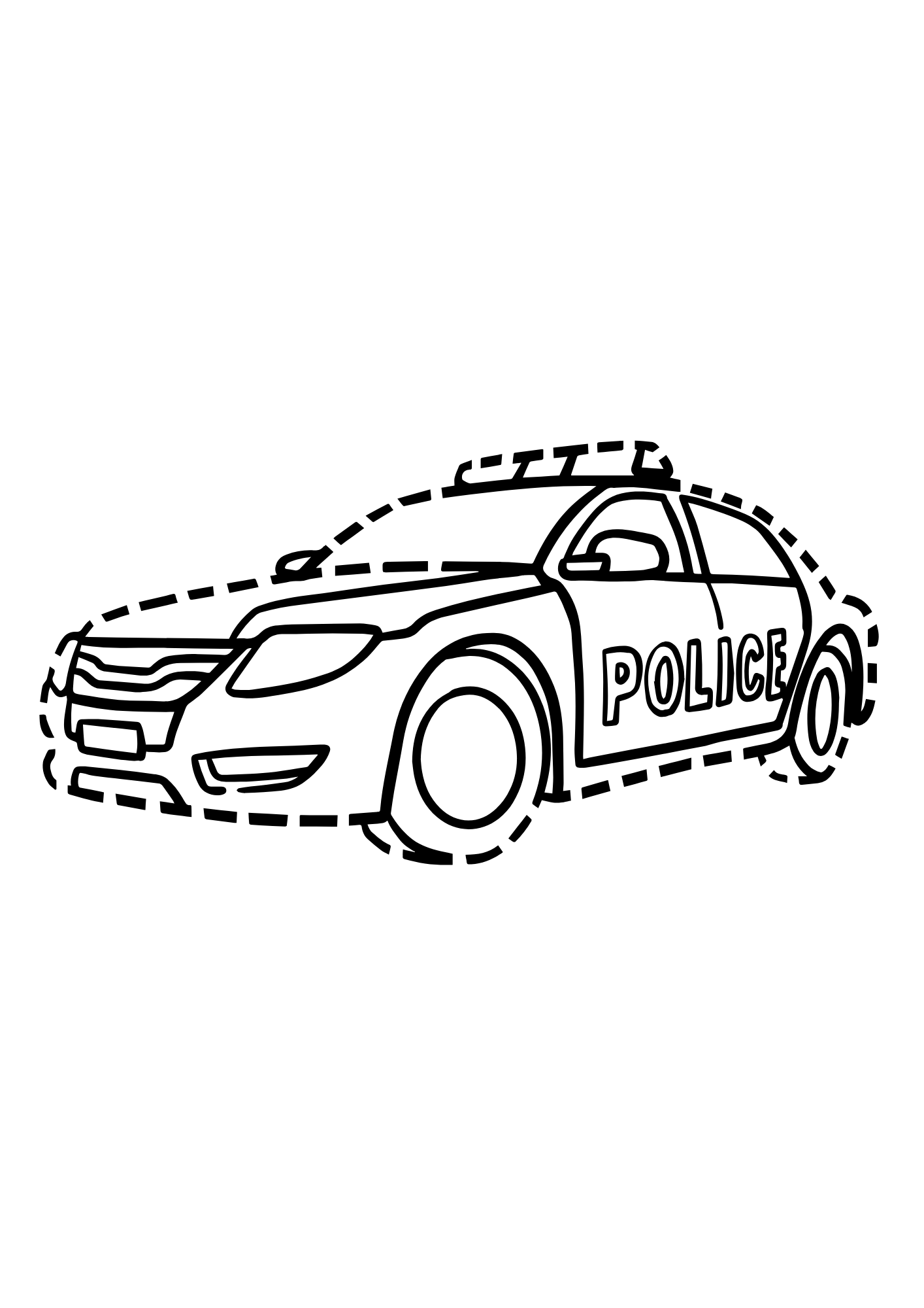 Police Car Tracing Mode Coloring Pages