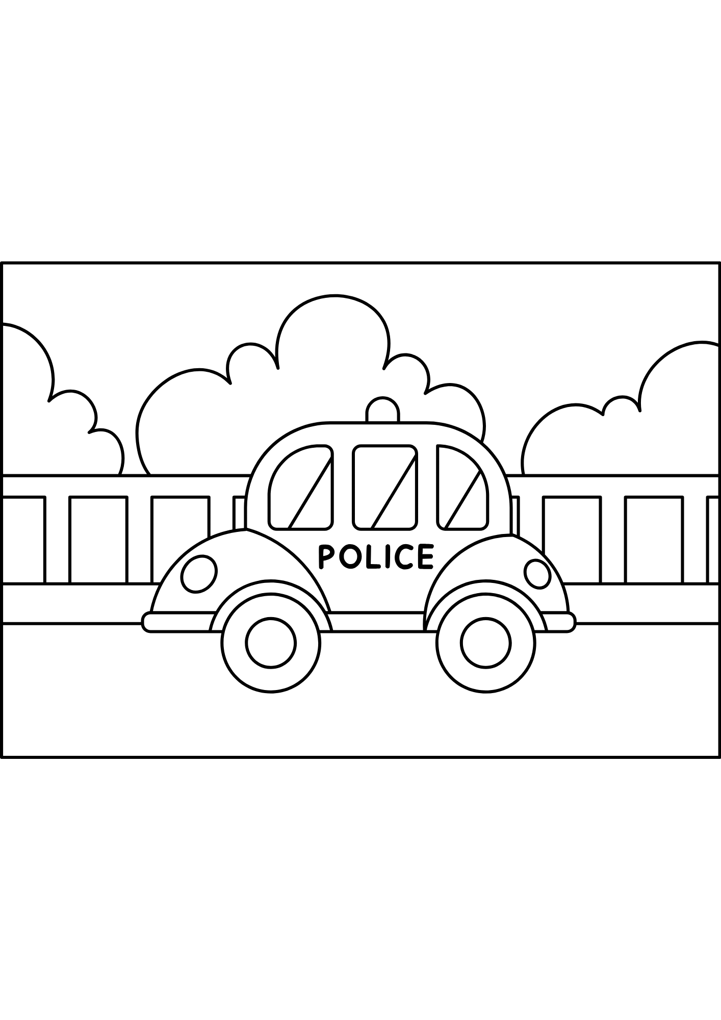Police Car Free Printable Coloring Pages