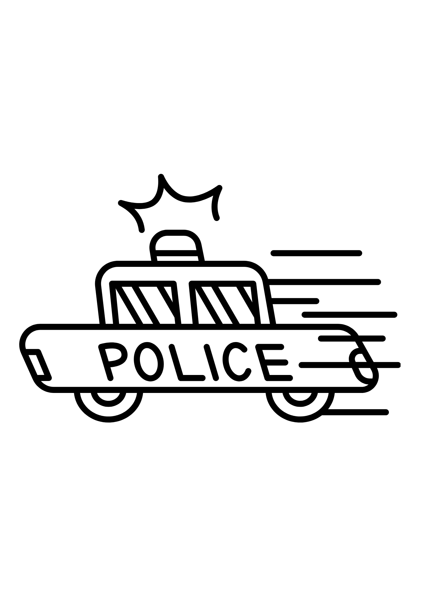Police Car Printable For Children Coloring Pages