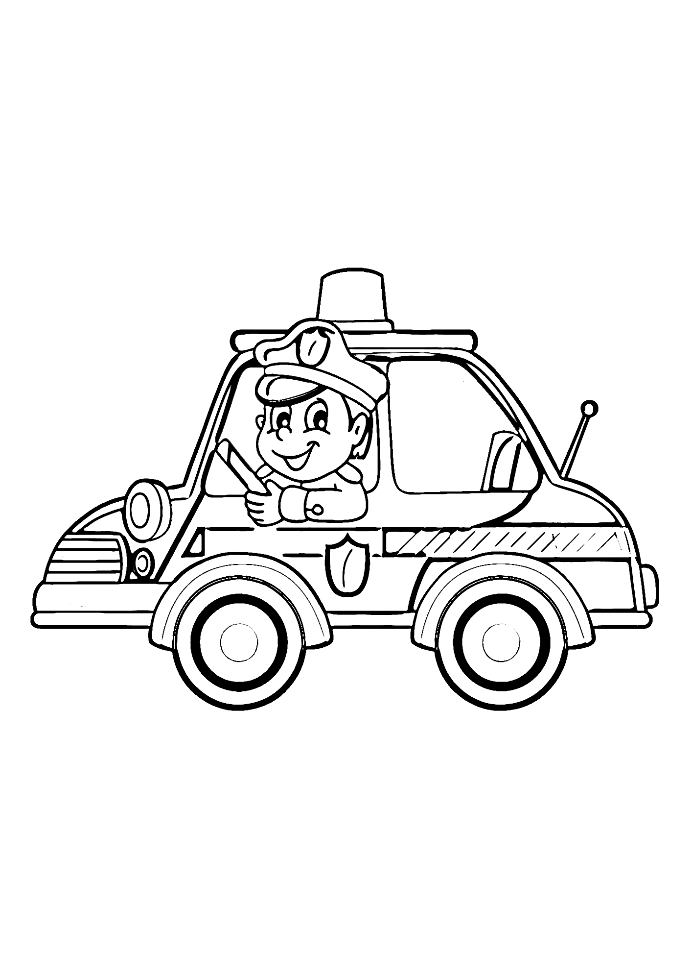 Sweet Police Car Coloring Pages